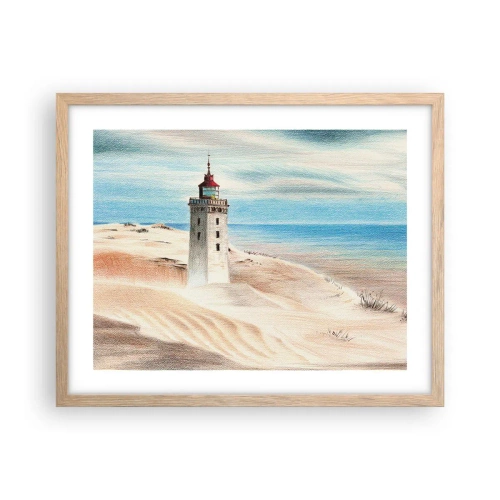 Poster în ramă de stejar deschis - Privind mereu marea - 50x40 cm