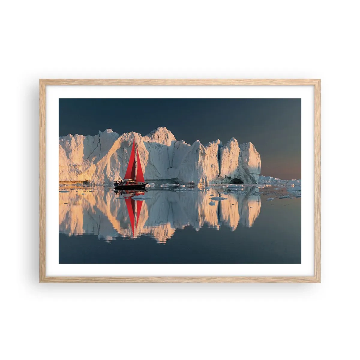 Poster în ramă de stejar deschis - La capătul lumii - 70x50 cm