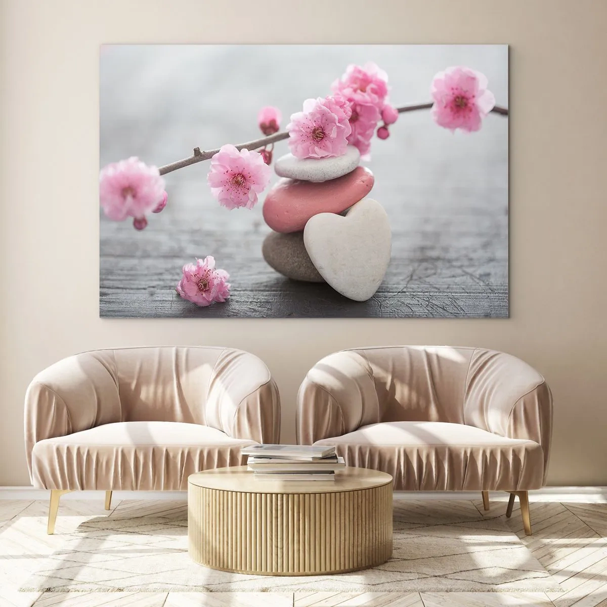 Tablou pe sticlă - Fericirea florilor de cireș - 120x80 cm