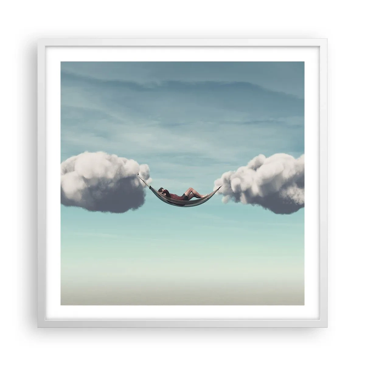 Poster în ramă albă - Fericirea momentului - 60x60 cm