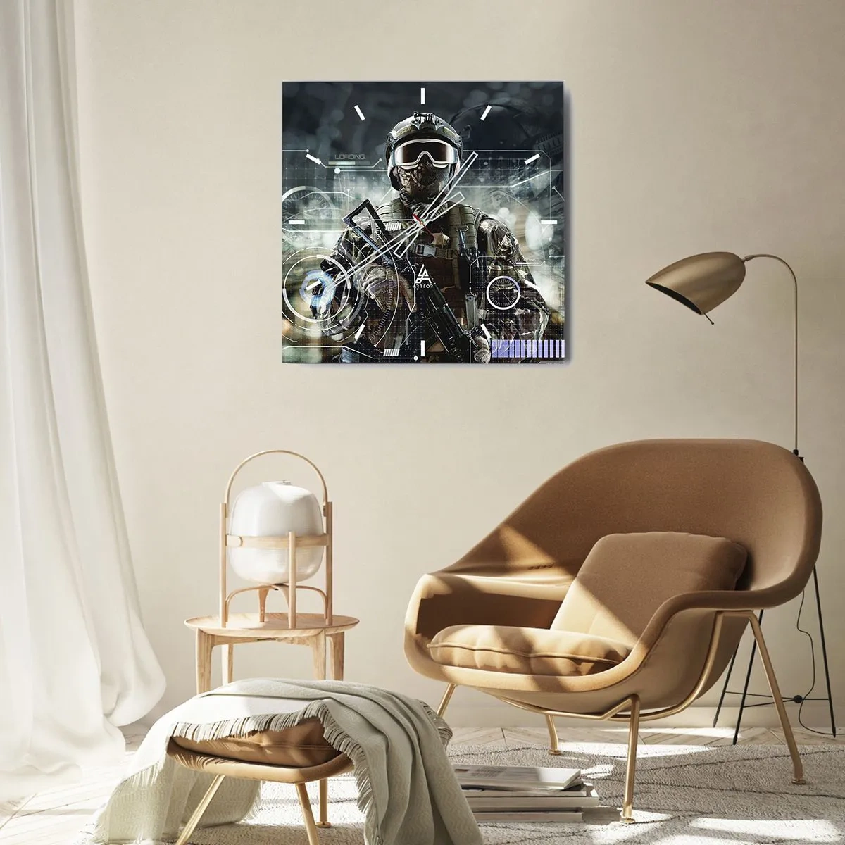 Ceas de perete - Ceas pe sticlă - Putere la putere - 40x40 cm