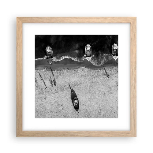 Poster în ramă de stejar deschis - Tot pe țărm... - 30x30 cm