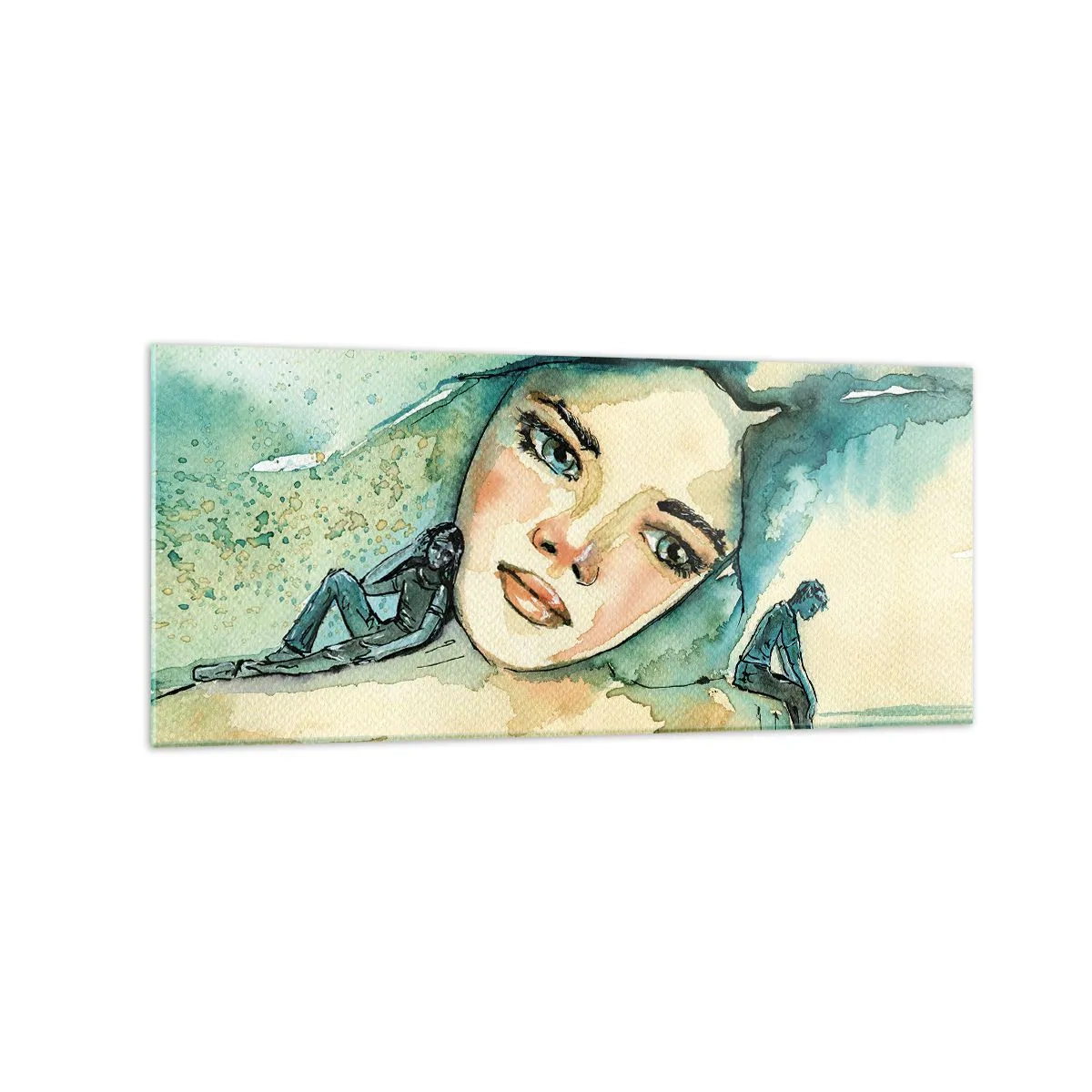 Tablou pe sticlă - Am I blue? - 120x50 cm