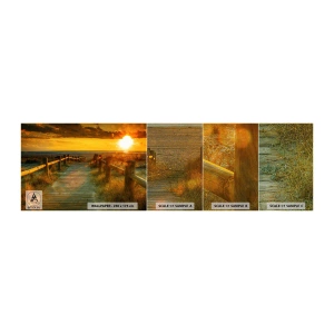 Mostră tapet Premium Canvas - Scăldat în aur vechi - Peisaj, Mare, Coborare la Plaja - 100x30 cm