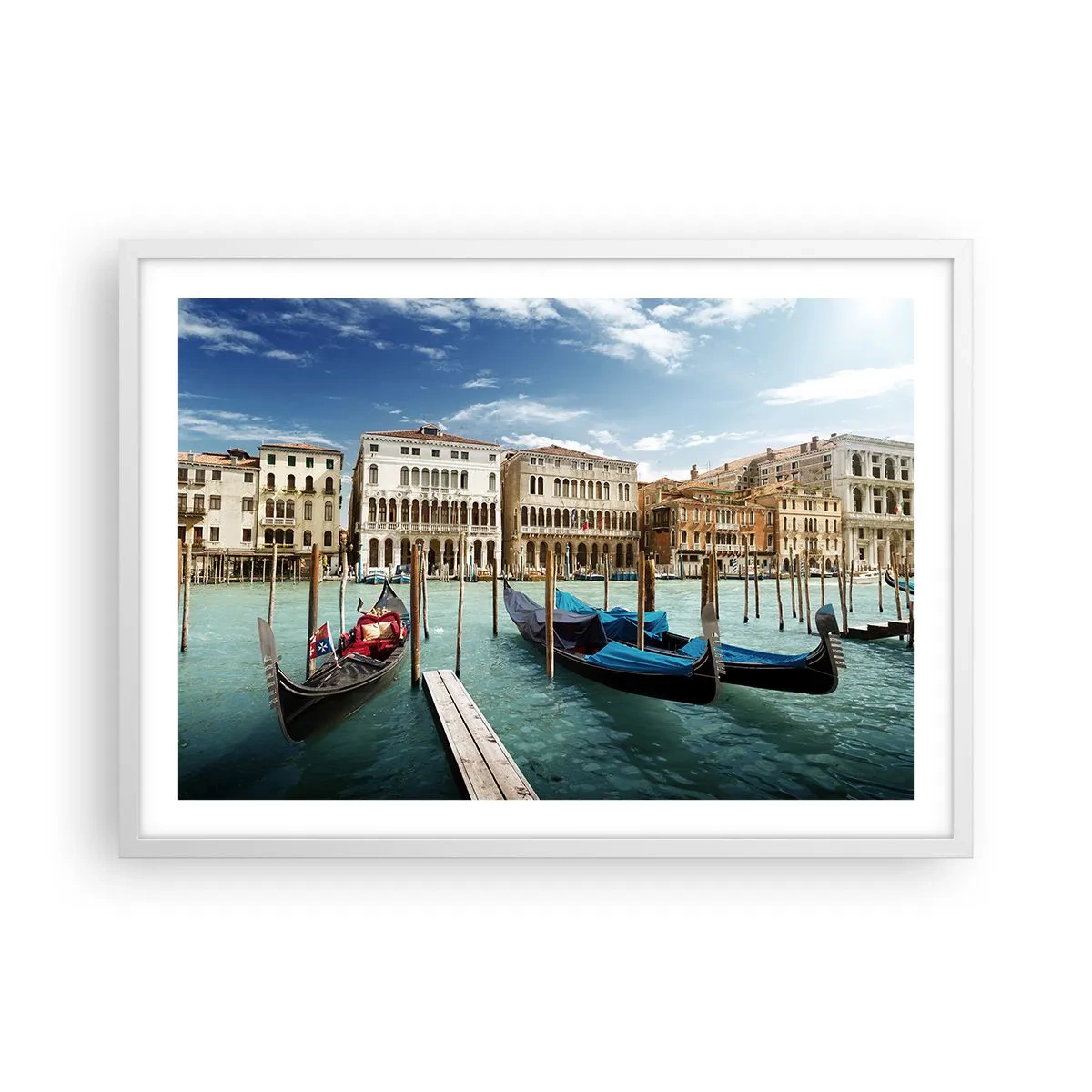 Poster în ramă albă - Palate în albastru - 70x50 cm