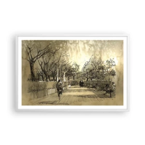 Poster în ramă albă - Un moment reținut cu pene - 91x61 cm