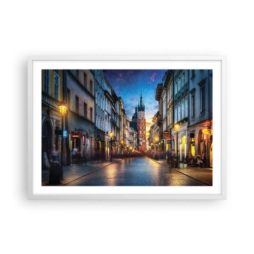 Poster în ramă albă - Farmecul Cracoviei - 70x50 cm