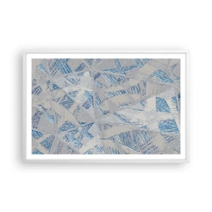 Poster în ramă albă - Într-un labirint de gri-albastru - 91x61 cm