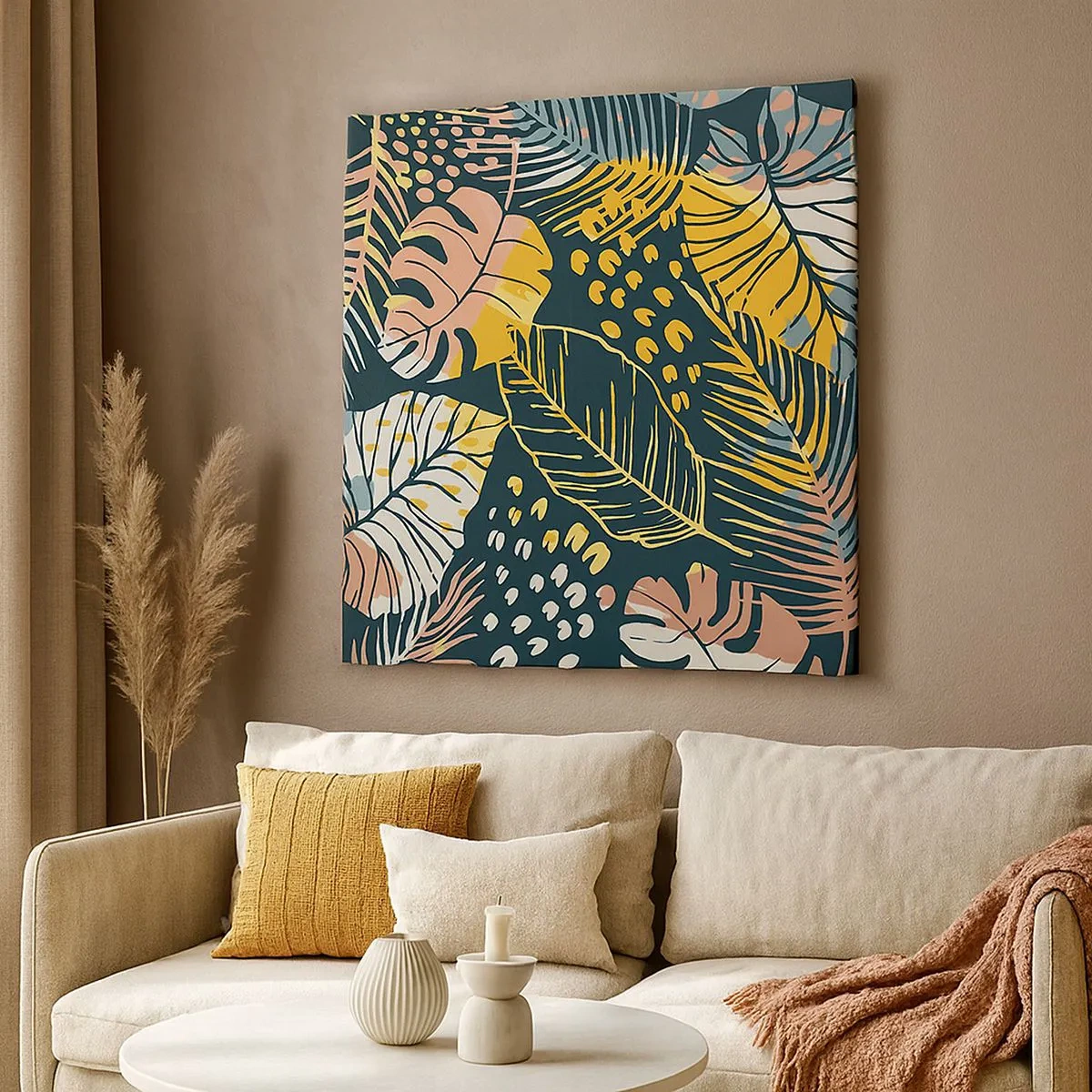 Tablou pe pânză - Fantezie cu frunze - 30x30 cm