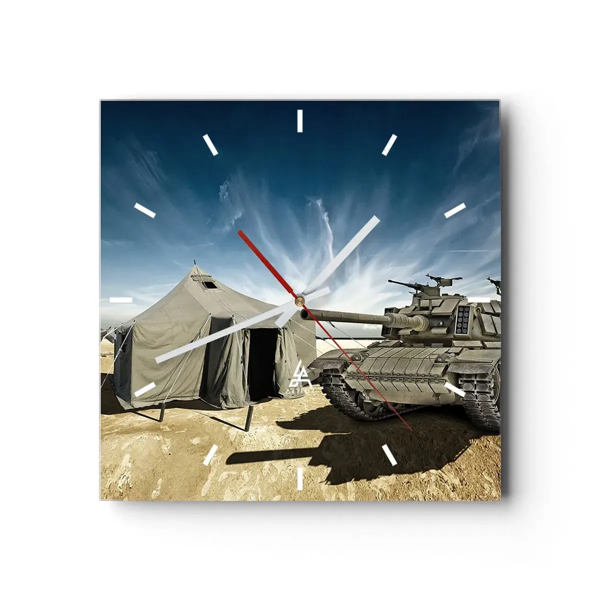 Ceas de perete - Ceas pe sticlă - Un vis militar - 30x30 cm
