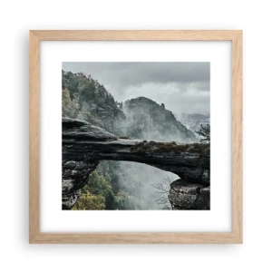 Poster în ramă de stejar deschis - Aventura este pe cale să înceapă - 30x30 cm