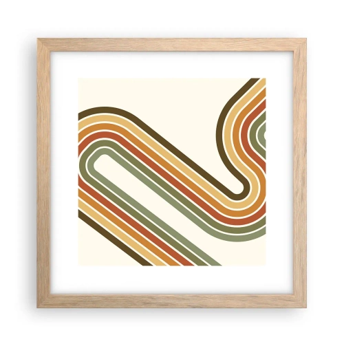 Poster în ramă de stejar deschis - Cu zigzag până la destinație - 30x30 cm