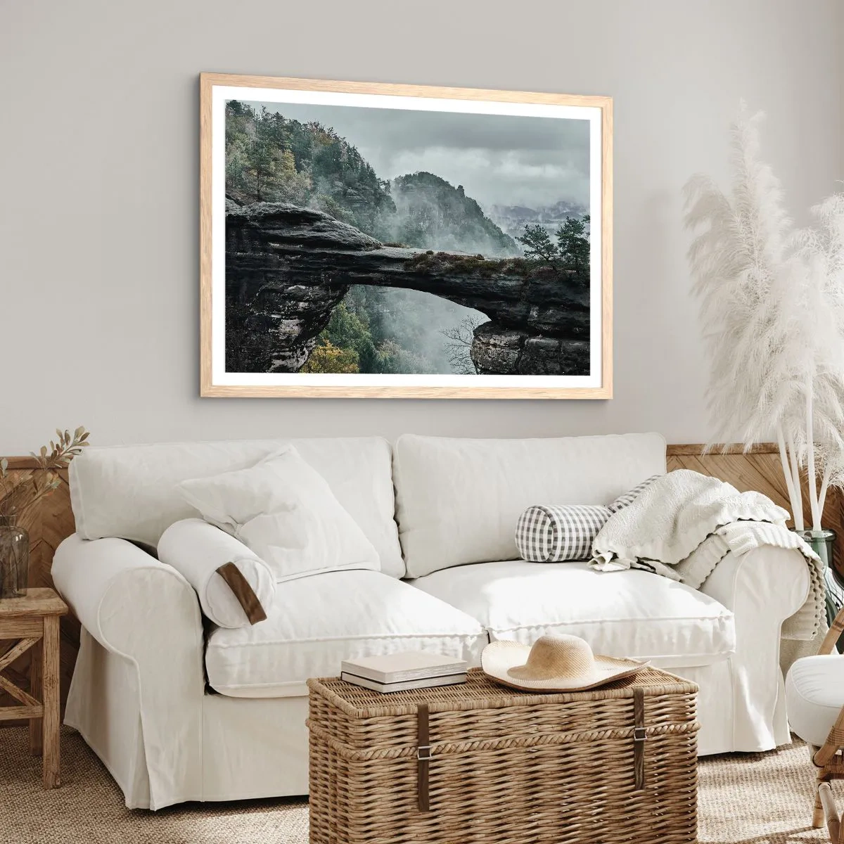 Poster în ramă de stejar deschis - Aventura este pe cale să înceapă - 50x40 cm