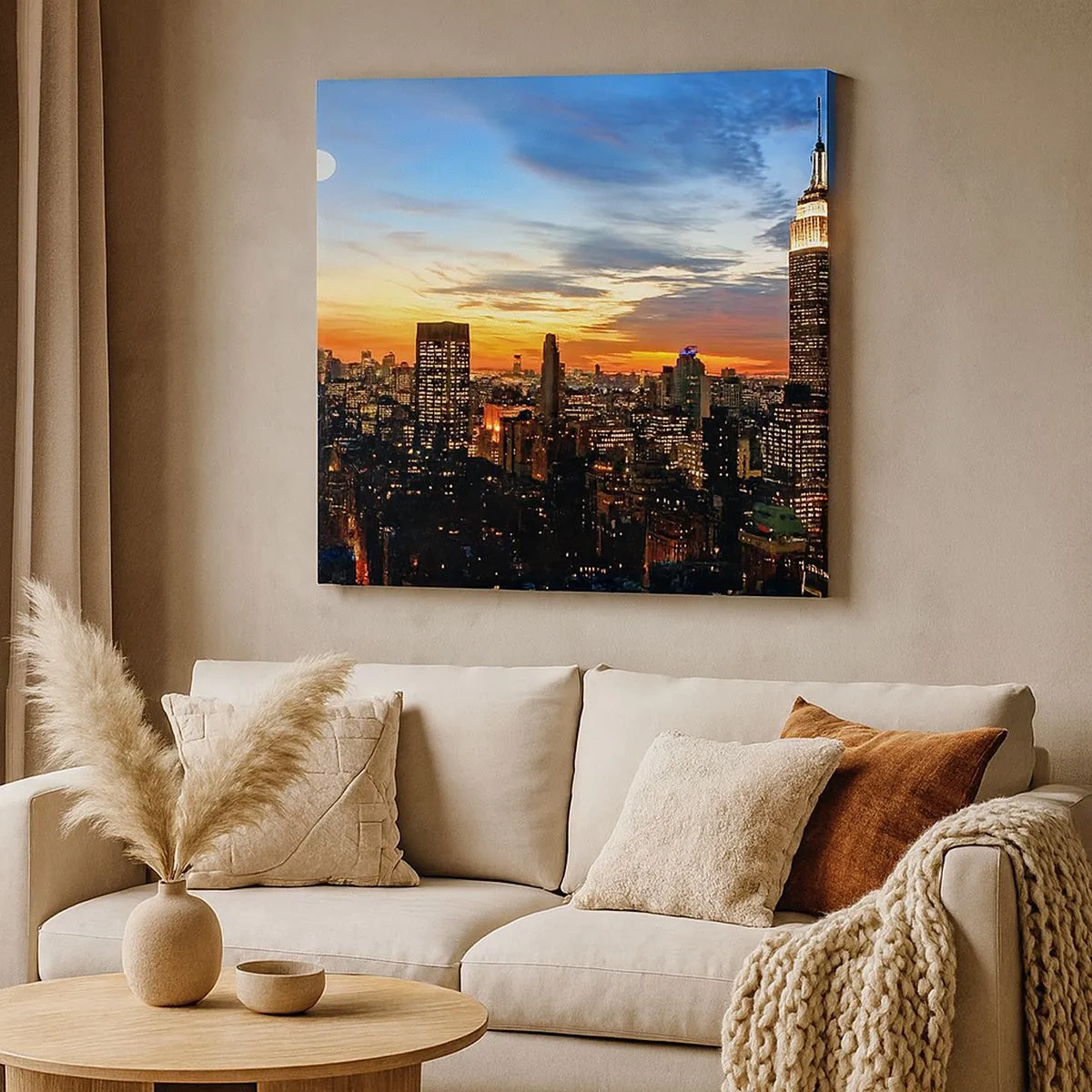 Tablou pe pânză - O noapte americană luminoasă - 30x30 cm