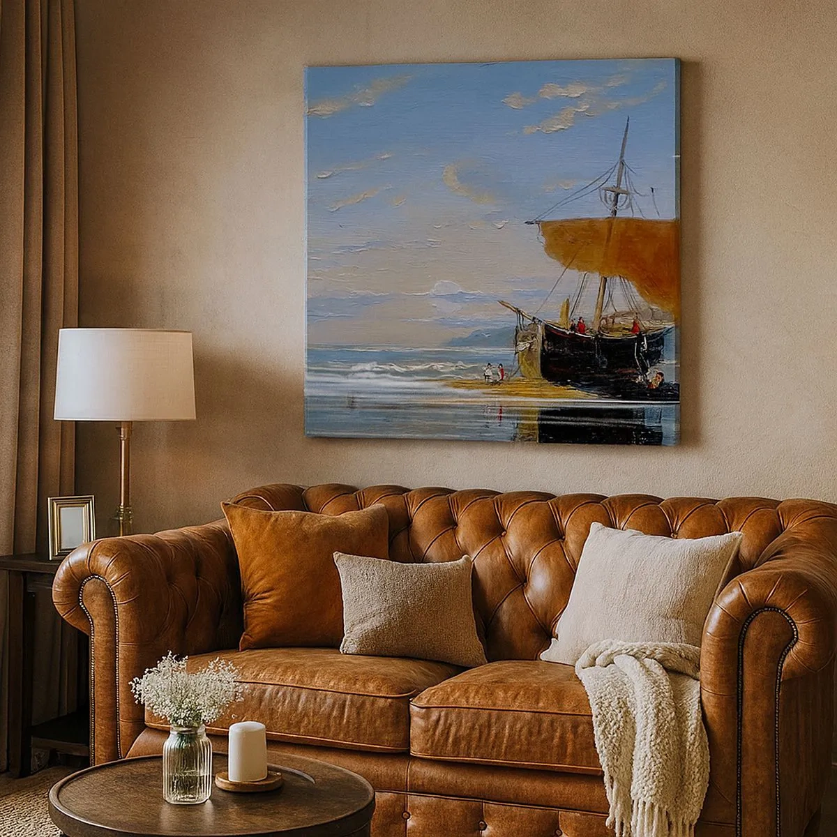 Tablou pe pânză - Apă, pământ, aer - 30x30 cm