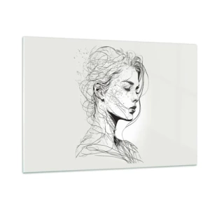 Tablou pe sticlă - Desenată cu linii - 120x80 cm