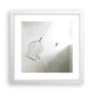 Poster în ramă albă - Eliberat - 30x30 cm