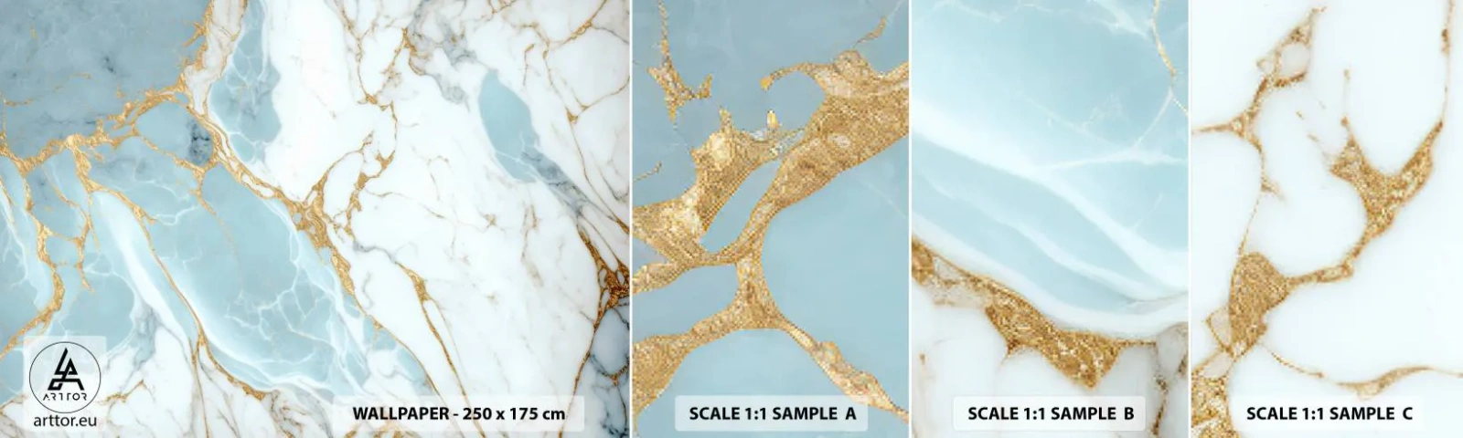 Mostră tapet autocolant Deluxe Sticker - Bogăția pietrei - Art Deco, Glamour, Marmură - 100x30 cm