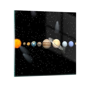 Tablou pe sticlă - Și planetele o iau razna, o iau razna... - 70x70 cm