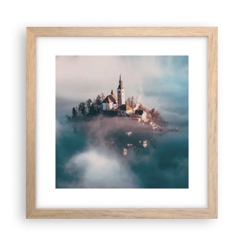 Poster în ramă de stejar deschis - Insula de vis - 30x30 cm