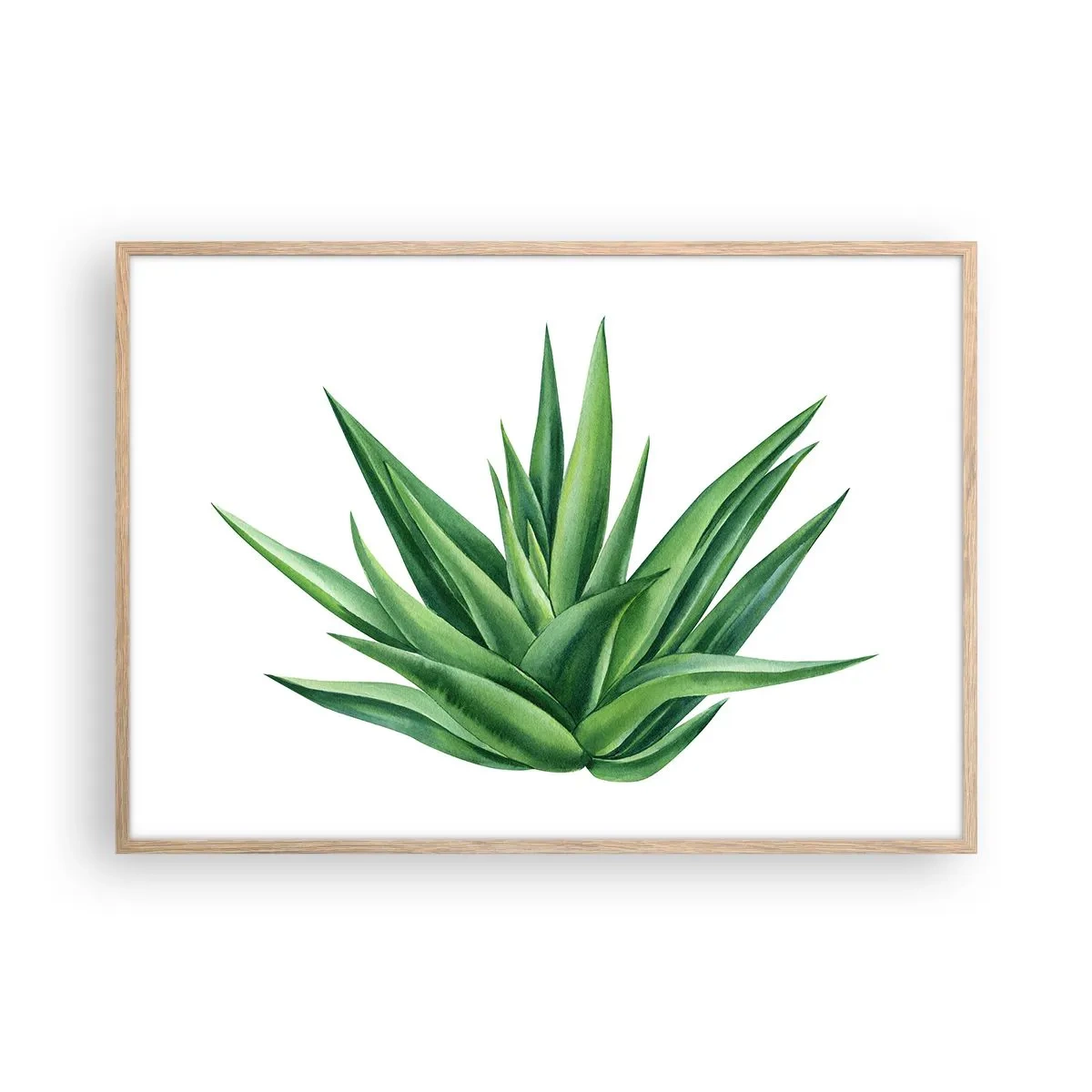 Poster în ramă de stejar deschis - Verde - putere - viață - 100x70 cm