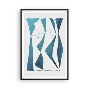 Poster în ramă neagră - Abstracție: relație turcoaz - 61x91 cm