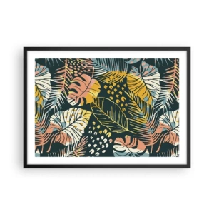 Poster în ramă neagră - Fantezie cu frunze - 70x50 cm