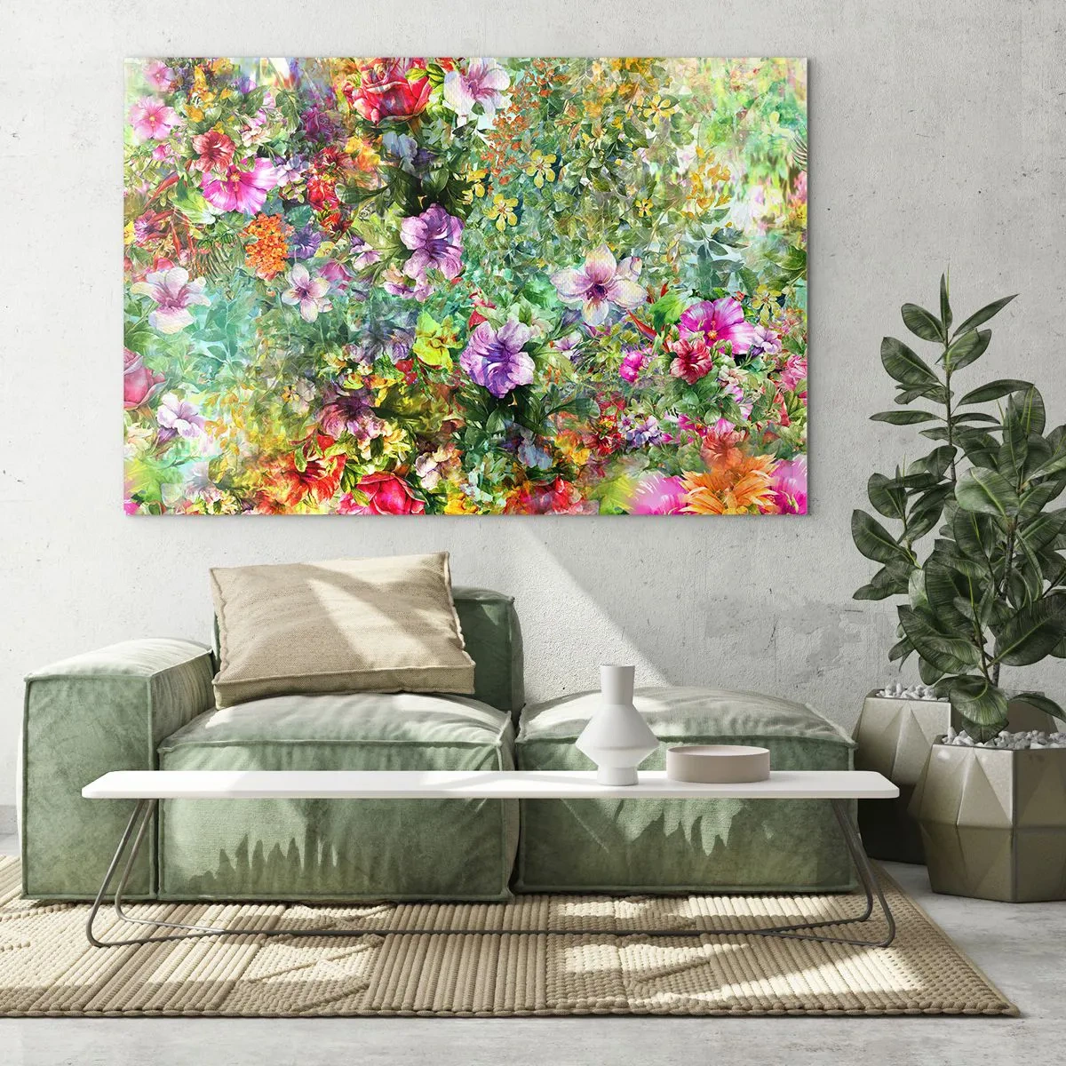 Tablou pe sticlă - Să ne pierdem în flori - 100x70 cm