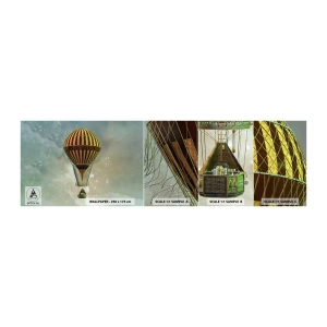 Mostră tapet autocolant Deluxe Sticker - Zboruri de pionierat - Balon, A zbura, nori - 100x30 cm
