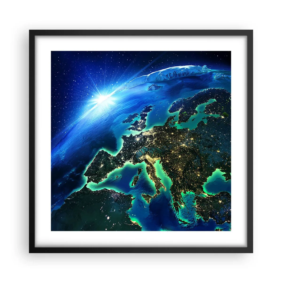 Poster în ramă neagră - O Europă scânteietoare - 50x50 cm