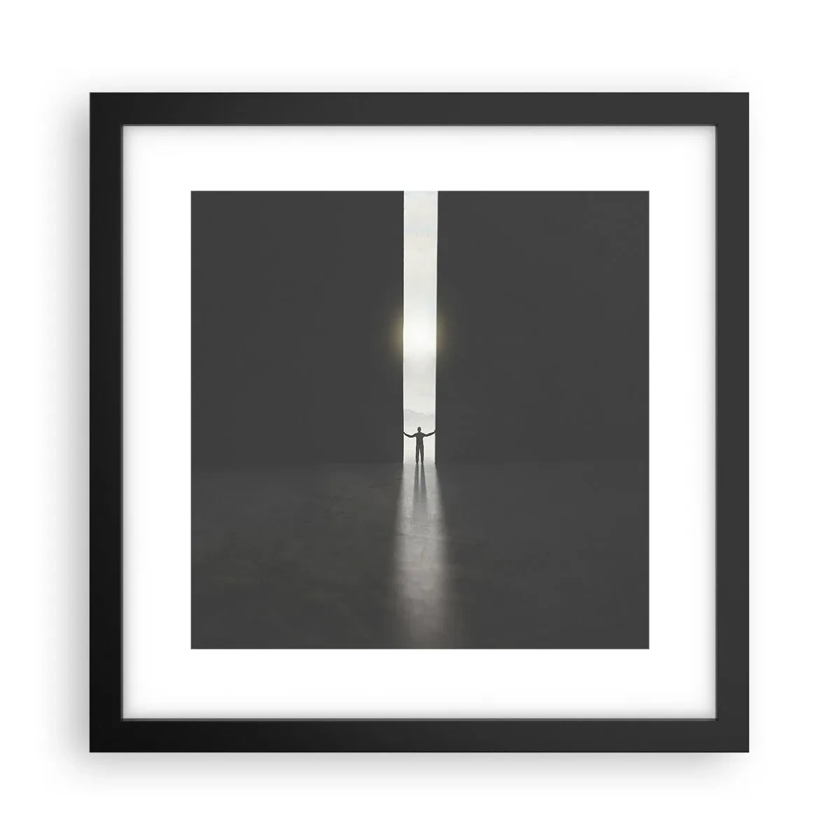 Poster în ramă neagră - Un pas spre un viitor luminos - 30x30 cm