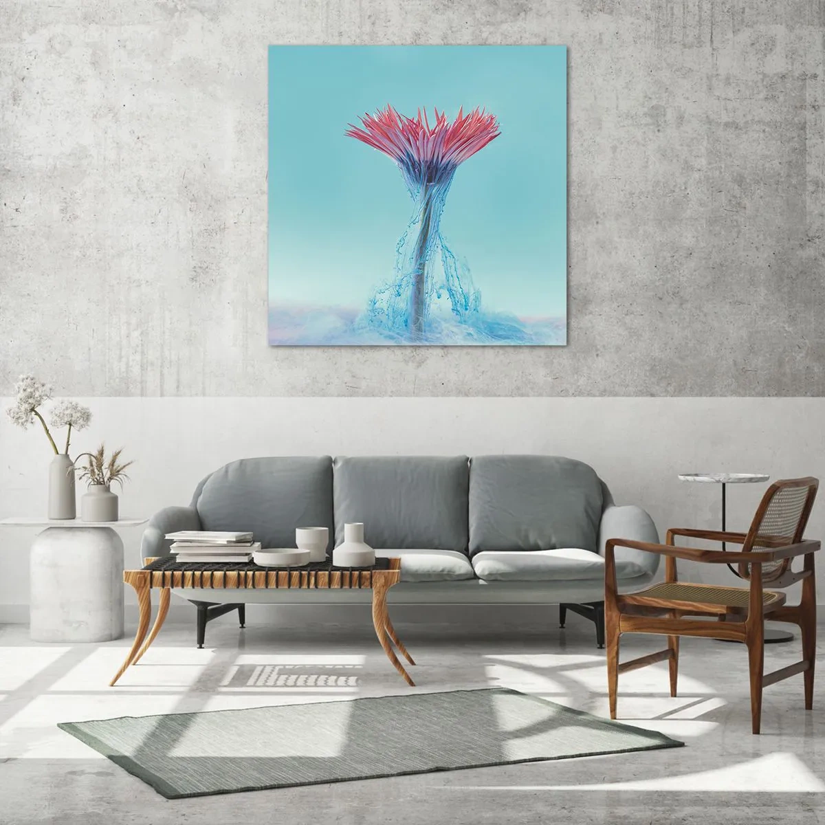 Tablou pe sticlă - Într-o unduire revigorantă - 40x40 cm