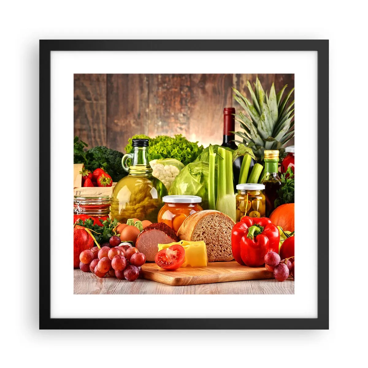 Poster în ramă neagră - Afumate, prăjite, marinate - 40x40 cm