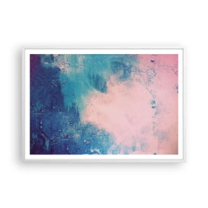 Poster în ramă albă - Îmbrățișare albastră - 100x70 cm