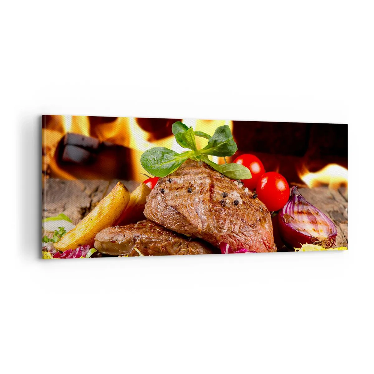 Tablou pe pânză - Înconjurată de ardoare - 100x40 cm