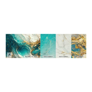 Mostră tapet Premium Canvas - Compoziție cu vene aurii - Abstracția, Marmură, Piatră - 100x30 cm
