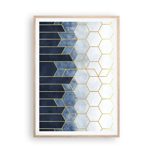 Poster în ramă de stejar deschis - Compoziție în ritm sincopat - 70x100 cm