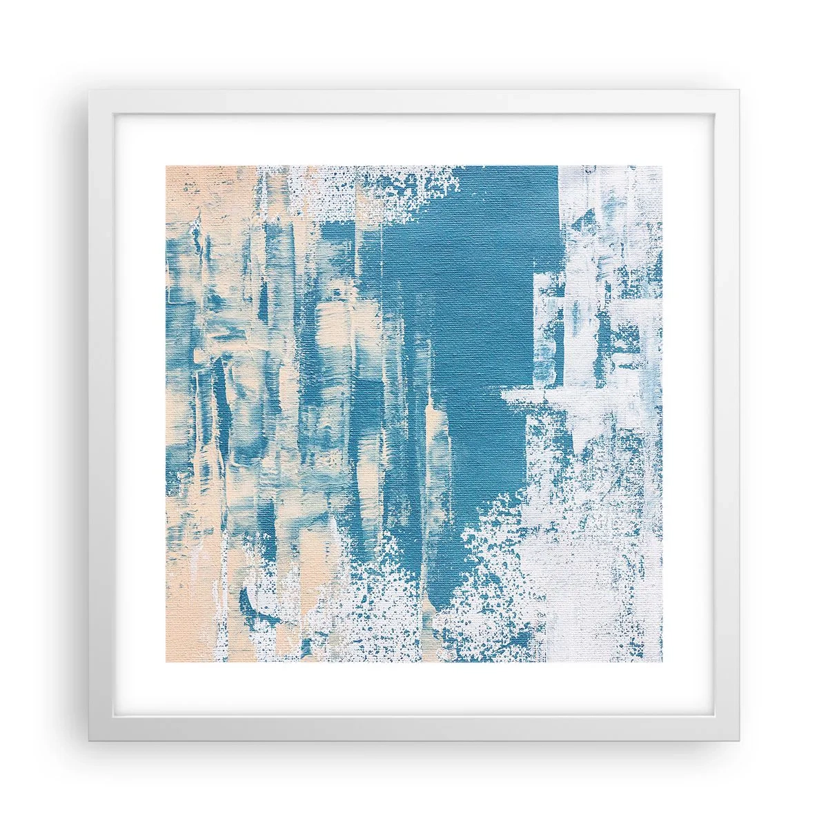 Poster în ramă albă - Prin ţurţur de gheață - 40x40 cm