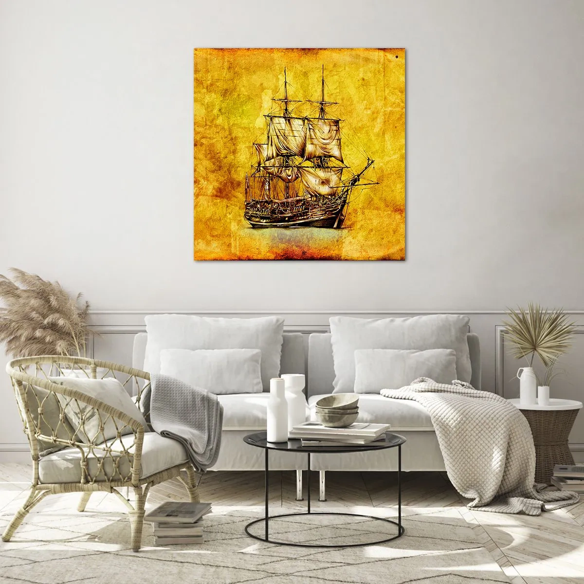 Tablou pe sticlă - Ne îndreptăm spre Tortuga! - 70x70 cm