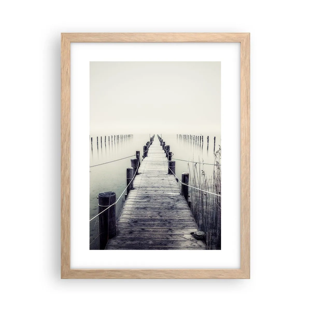 Poster în ramă de stejar deschis - Scufundă-te în pace - 30x40 cm