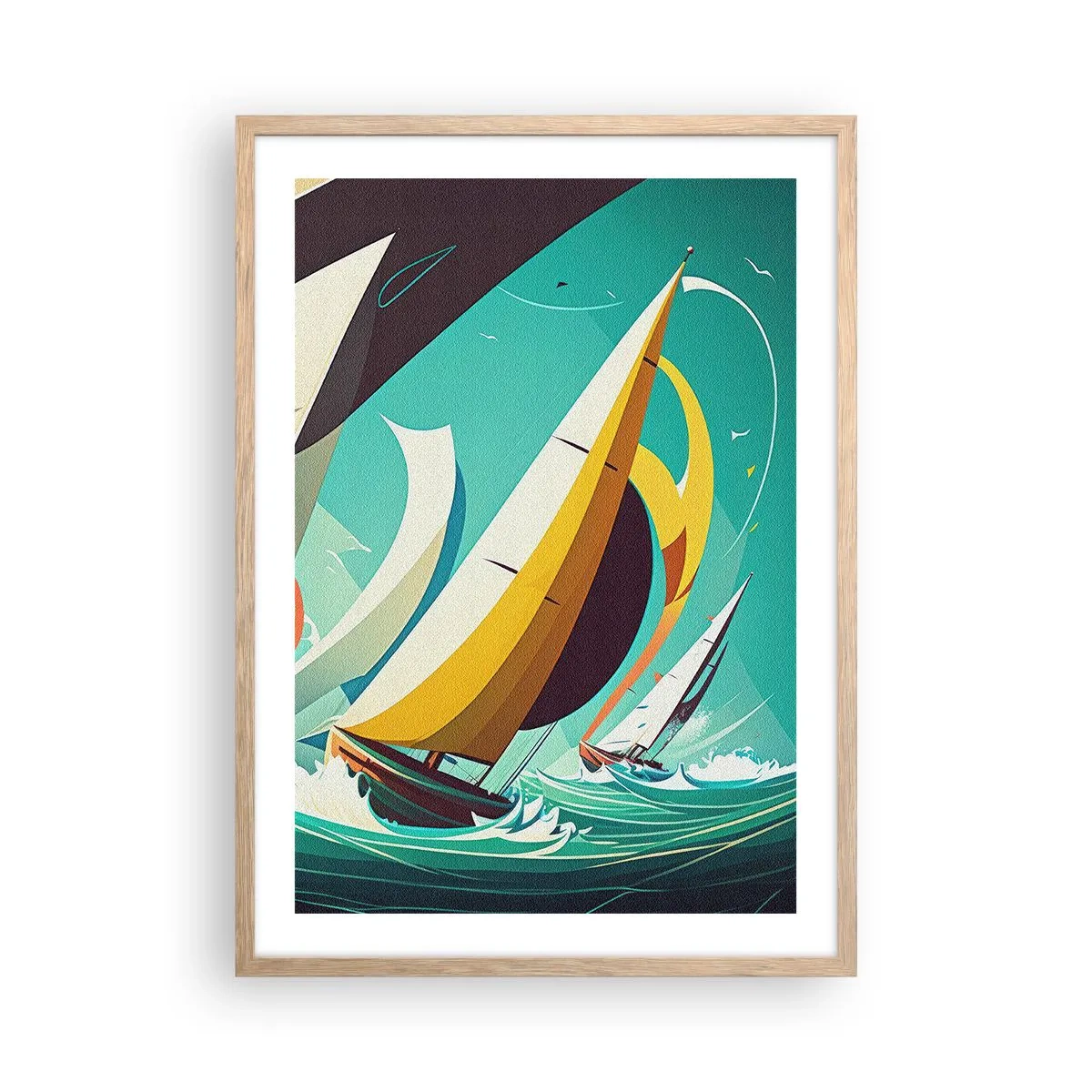 Poster în ramă de stejar deschis - Voinici și învingători - 50x70 cm