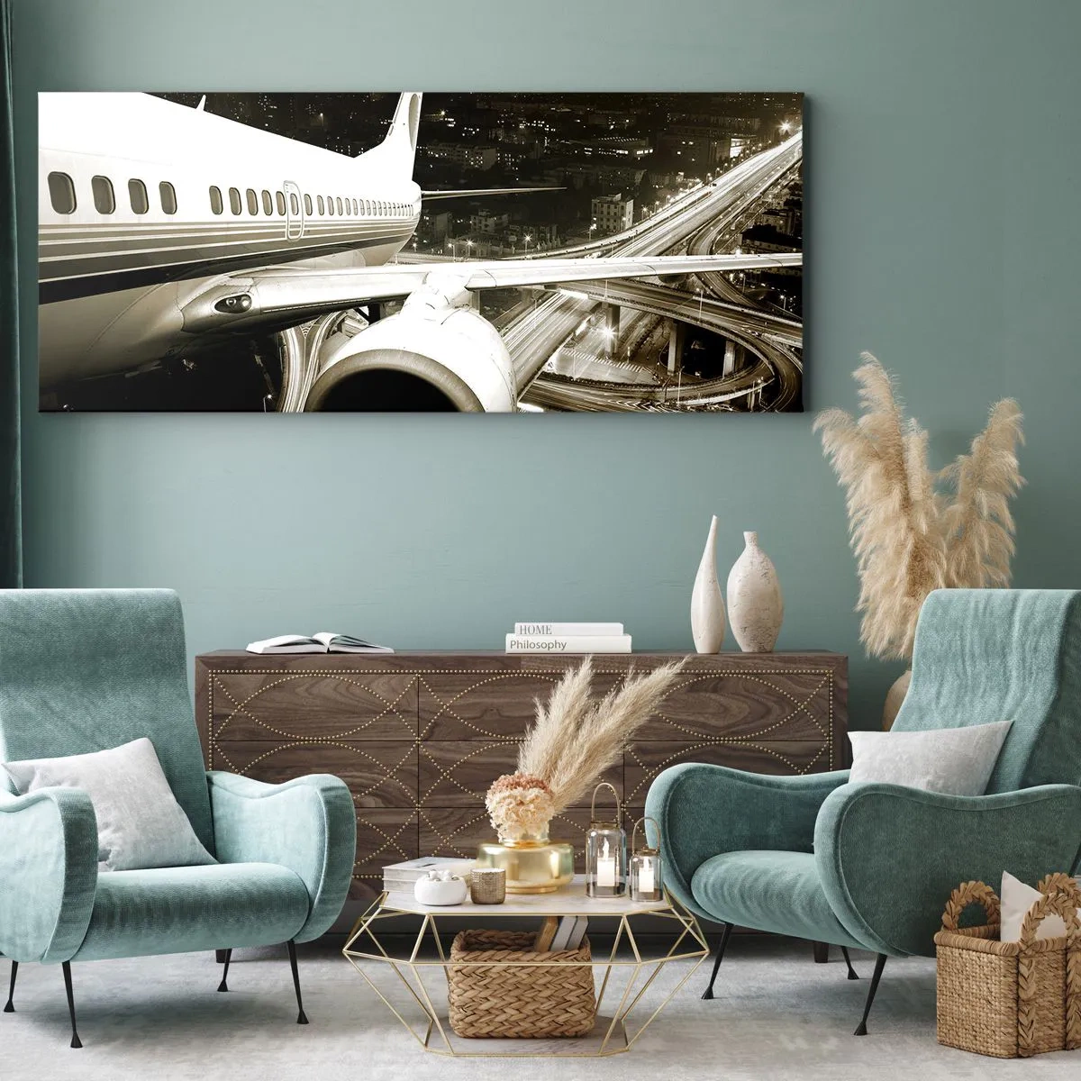 Tablou pe pânză - Zbor în noapte - 160x50 cm