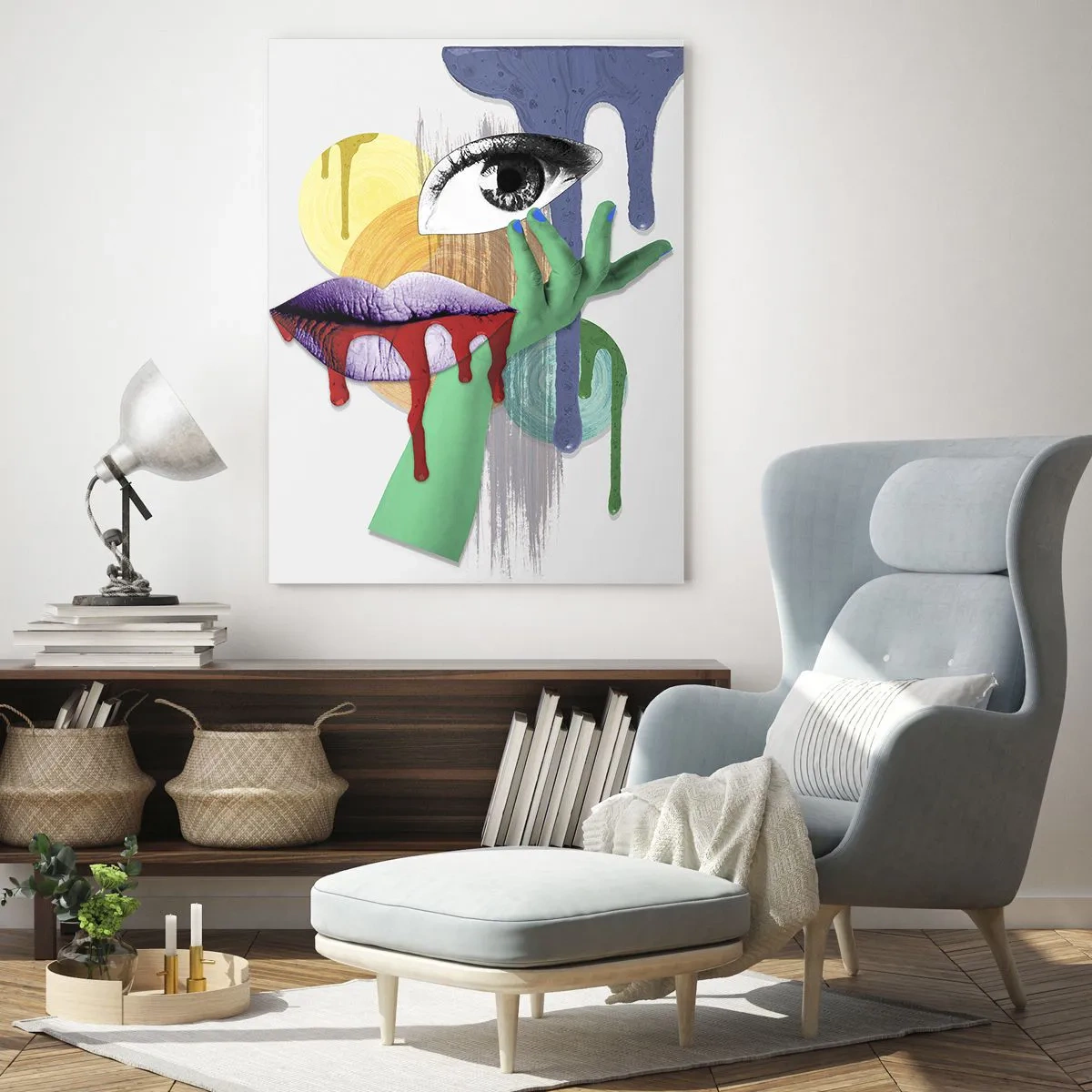 Tablou pe sticlă - Portret deconstruit - 50x70 cm