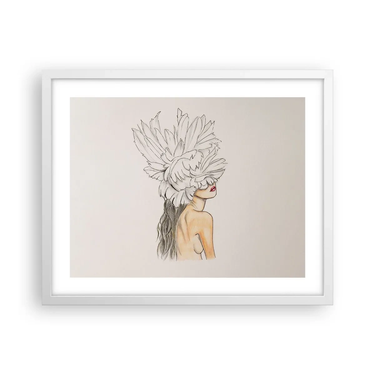 Poster în ramă albă - Frumusețe încoronată - 50x40 cm