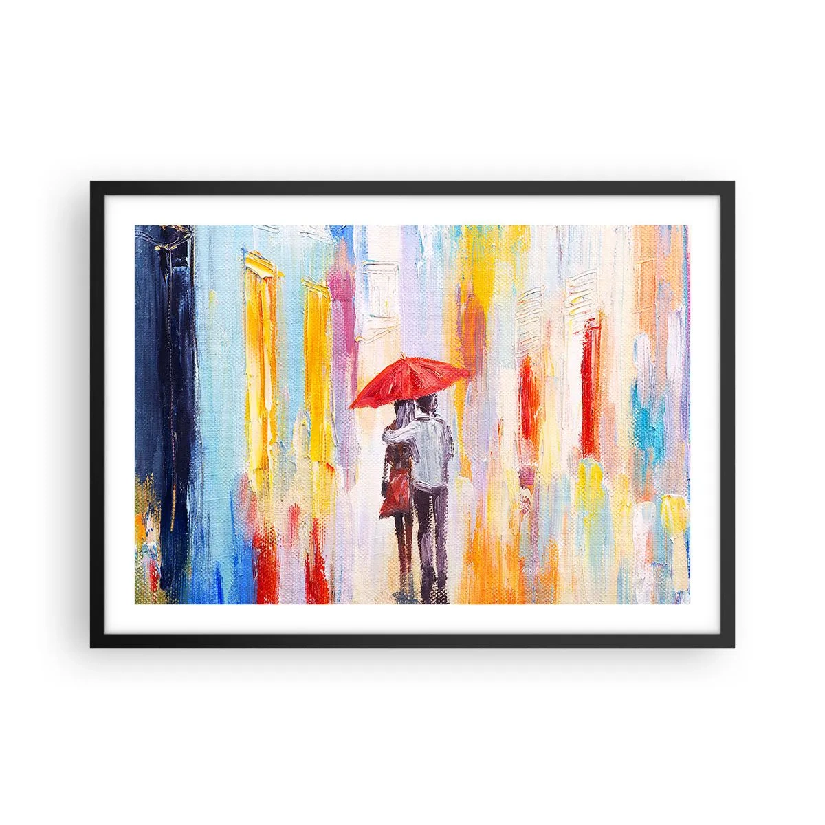 Poster în ramă neagră - Să plouă în continuare - 70x50 cm