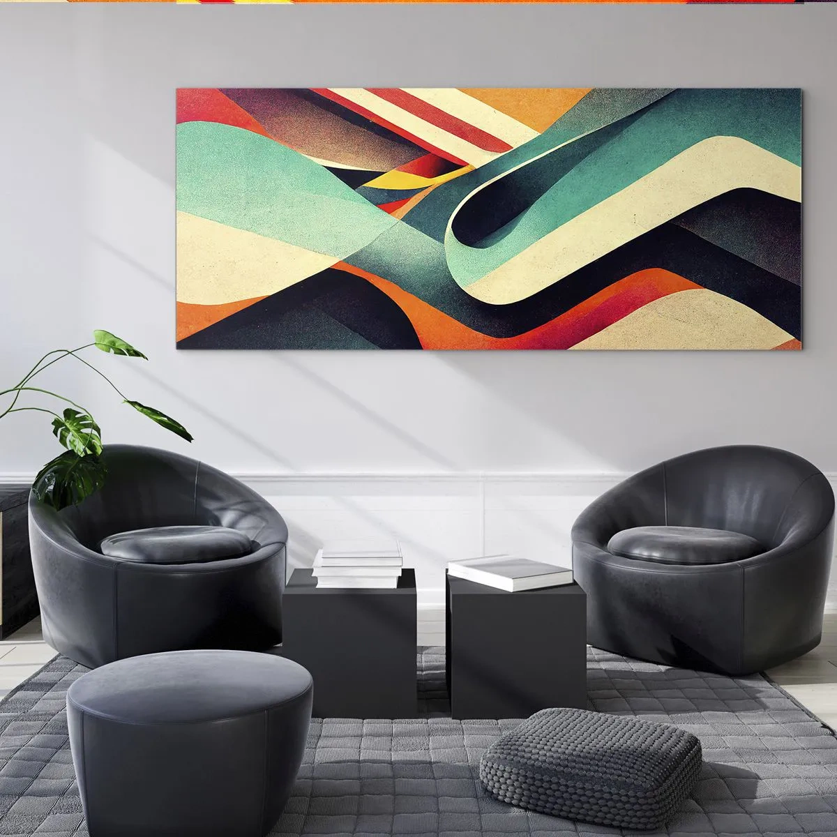 Tablou pe sticlă - Compoziție intensă - 100x40 cm