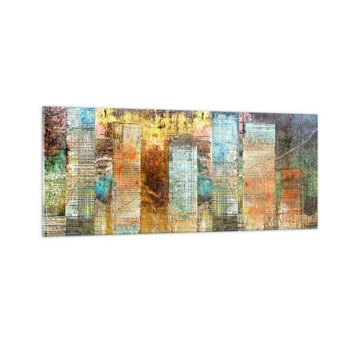 Tablou pe sticlă - Metropola însorită - 100x40 cm