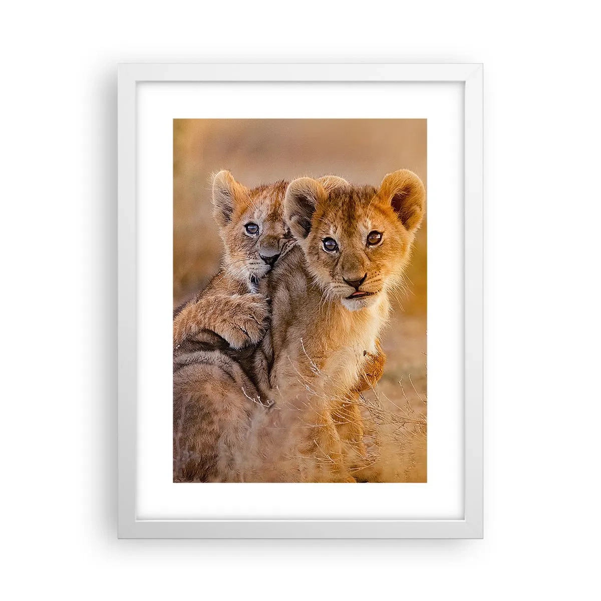 Poster în ramă albă - Nu deranjați! Ne distrăm - 30x40 cm