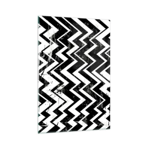 Tablou pe sticlă - Zig-alb, zag-negru - 80x120 cm