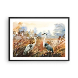 Poster în ramă neagră - Încotro în toamnă? - 70x50 cm